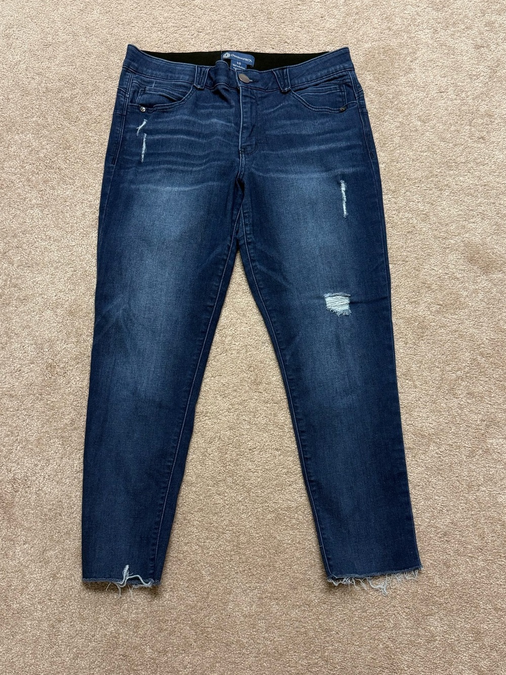 Democracy Ab Solution Women’s Size 12 Distressed Raw Hem Skinny Ankle Jeans